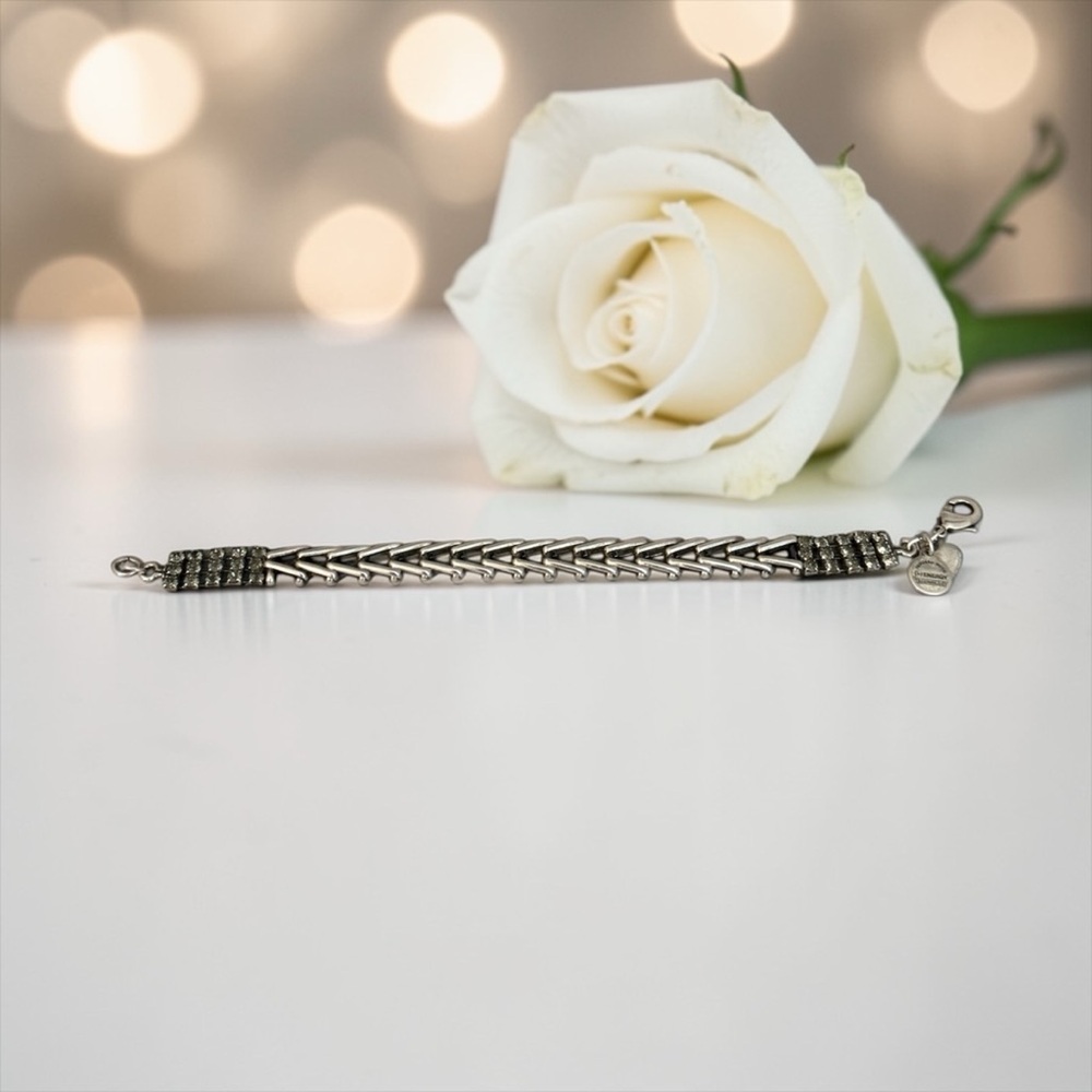 🩶ALEX & ANI🩶Flapper Jet Vintage 66 Spark of Revelry Silver Bracelet/EUC - Picture 2 of 7